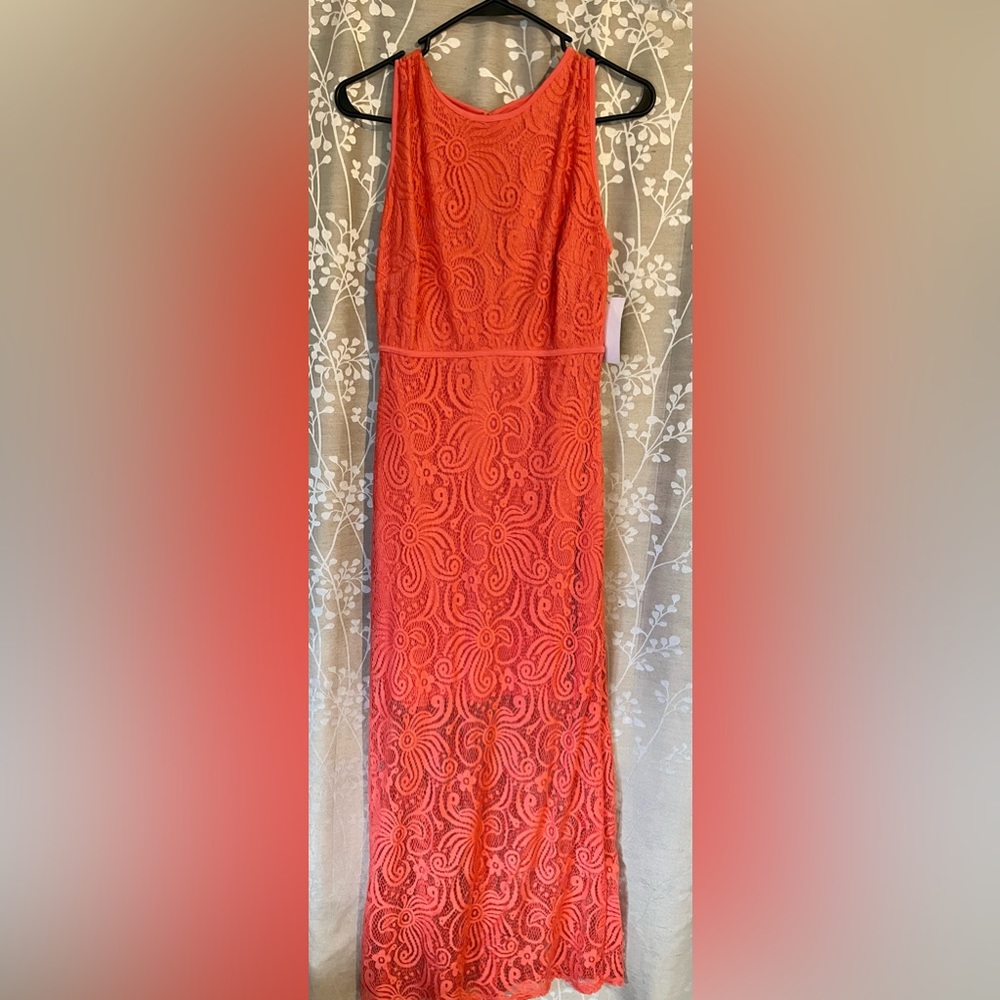 En Focus Salmon/Coral Sleeveless Dress NWT